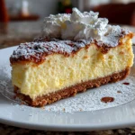 amateur kitchen, taken with iPhone 14. Close-up slight angle of freshly prepared Polish Sernik on white plate. rich inviting --ar 4:3 --style raw --s 240