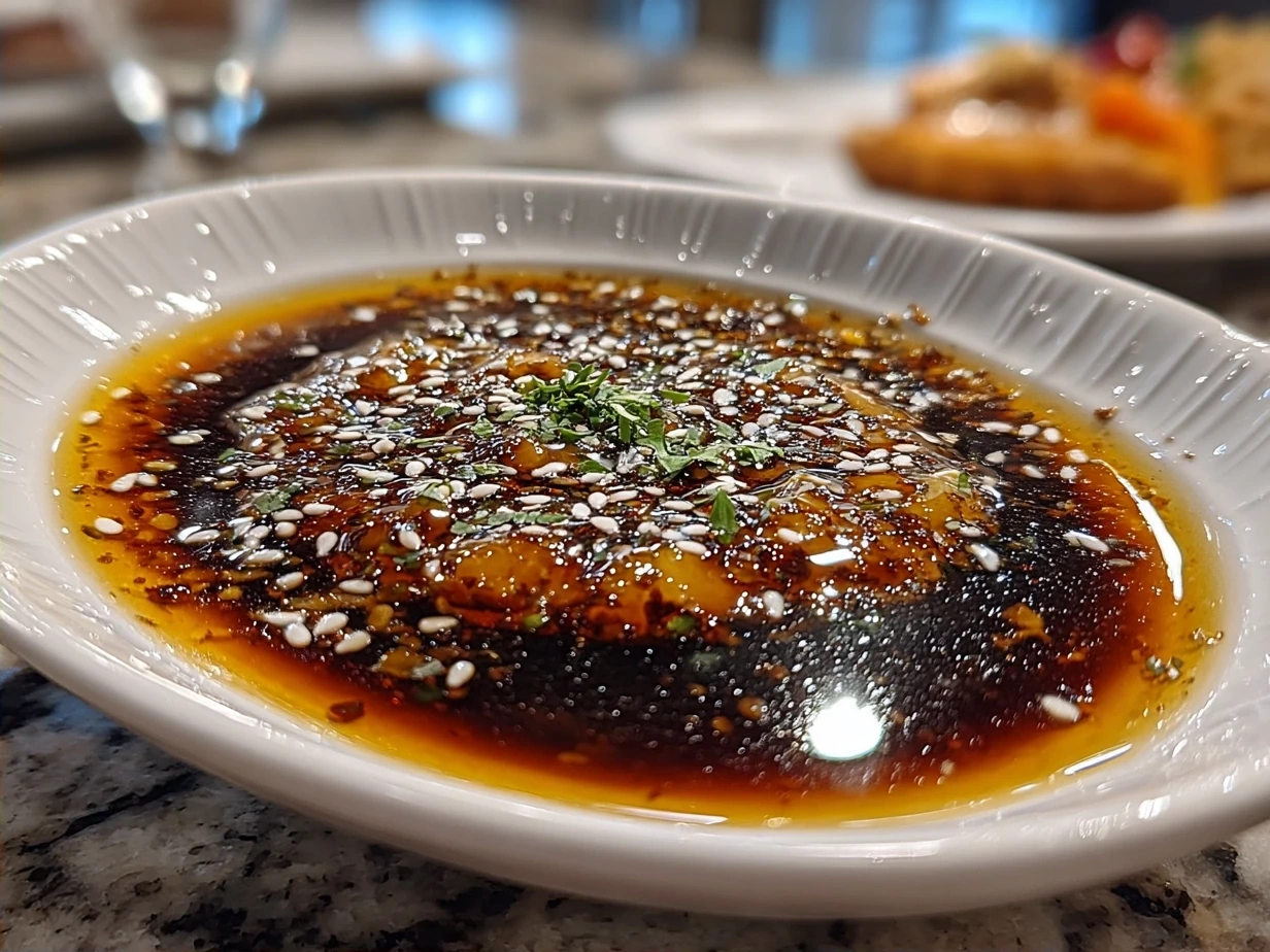 Healthy homemade balsamic vinaigrette dressing in a glass jar with a spoon