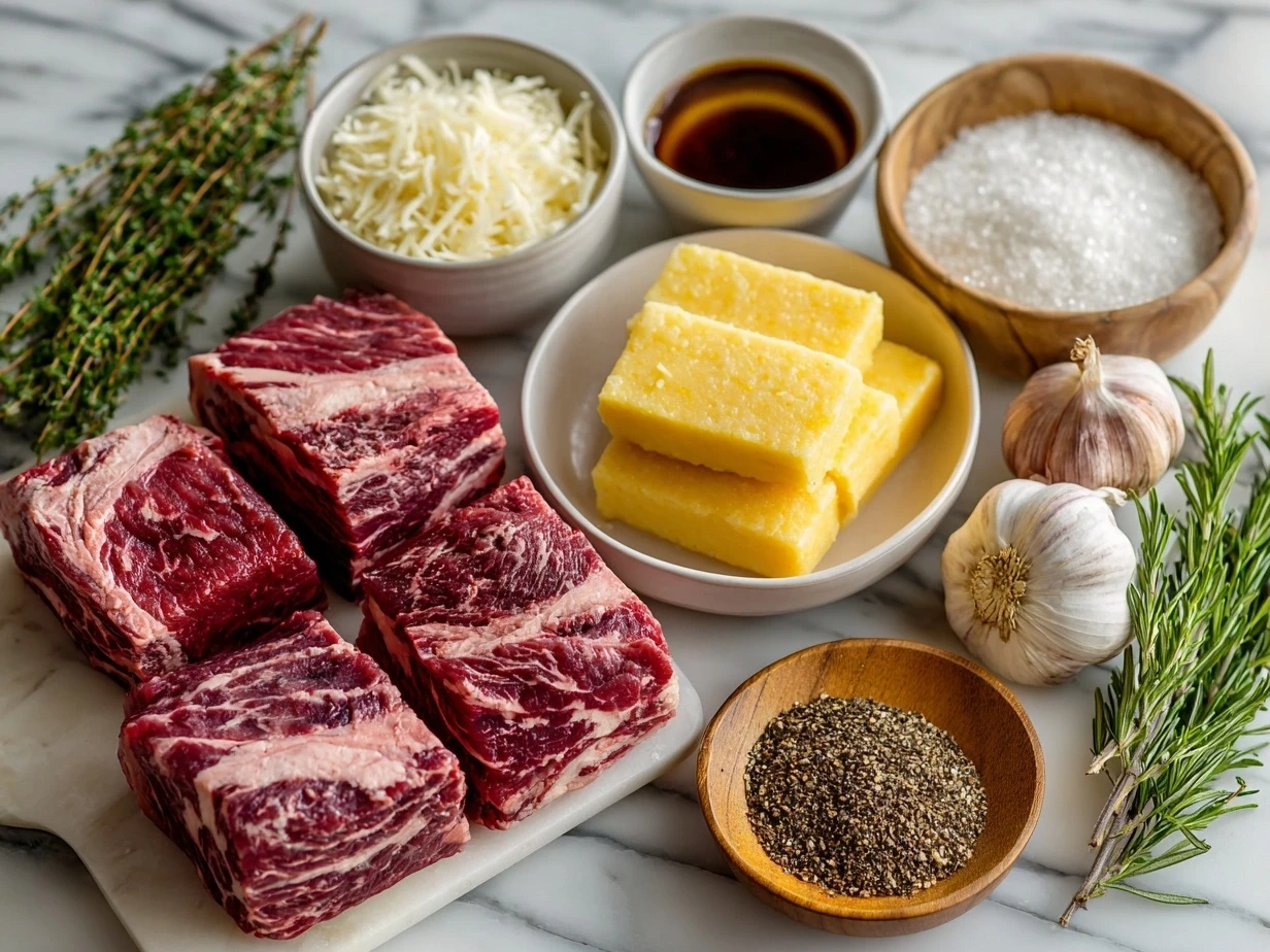 Ingredients for Beef Short Rib Ragu with Creamy Parmesan Polenta
