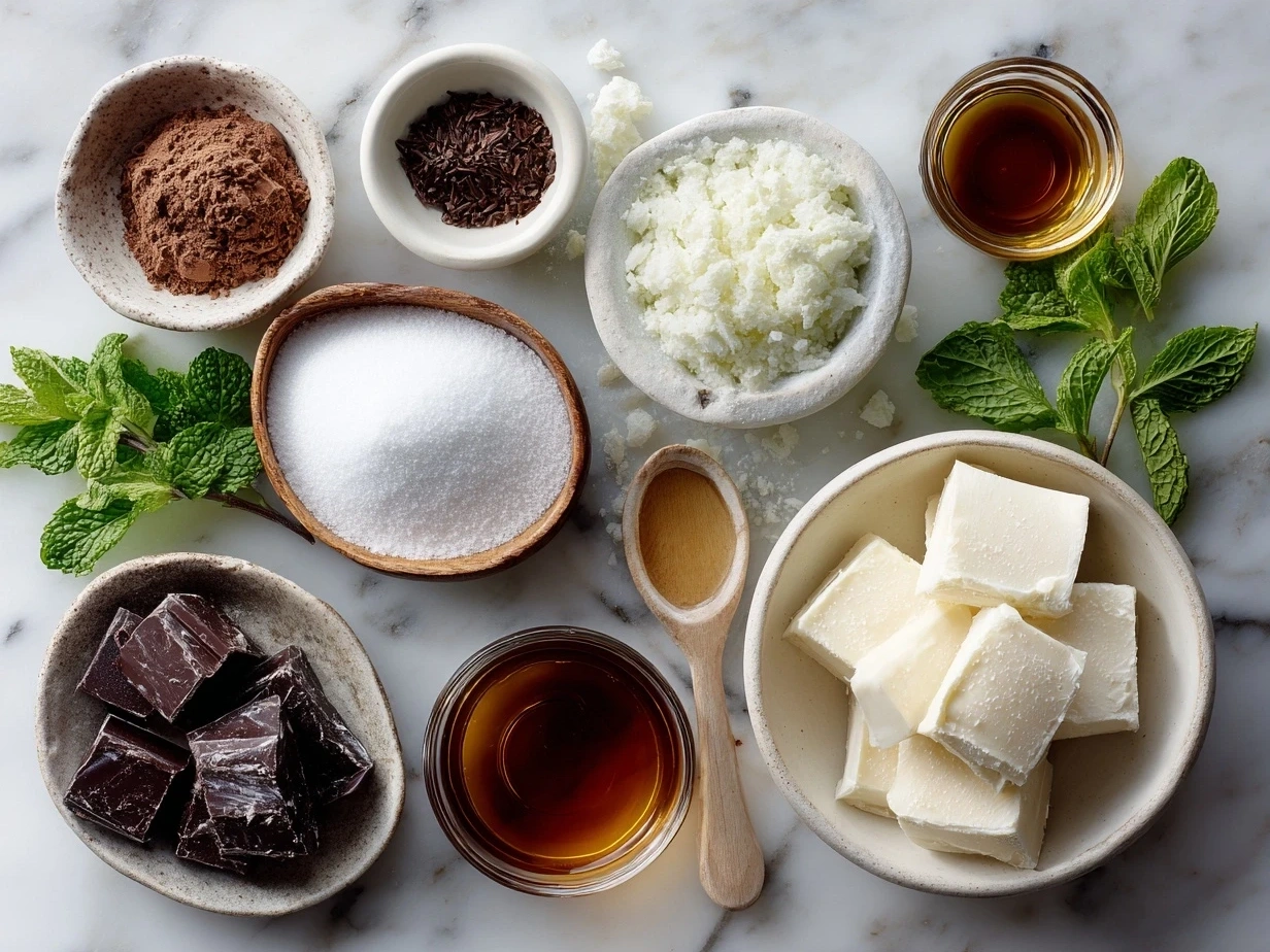 Ingredients for Homemade Chocolate Mint Pie