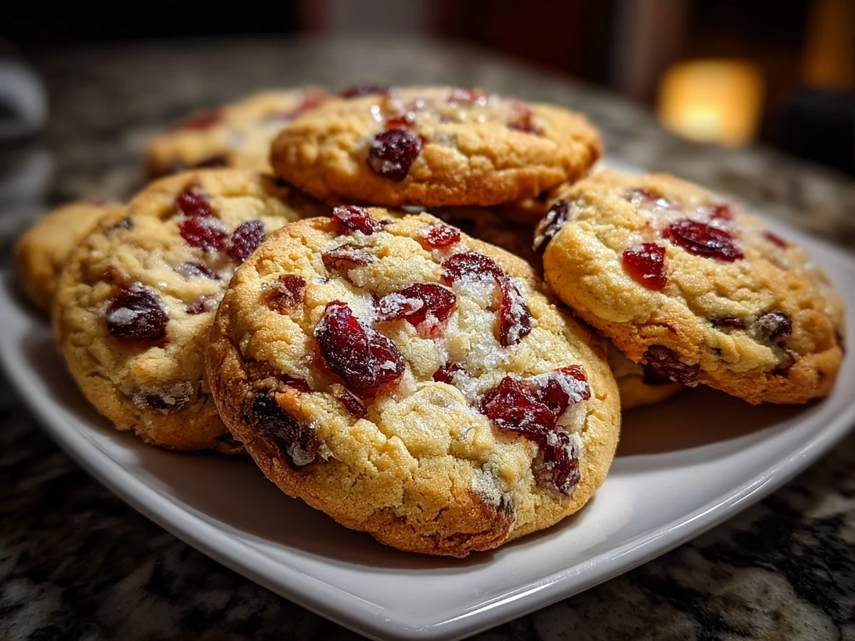 Christmas Cranberry Orange Cookies ready to serve