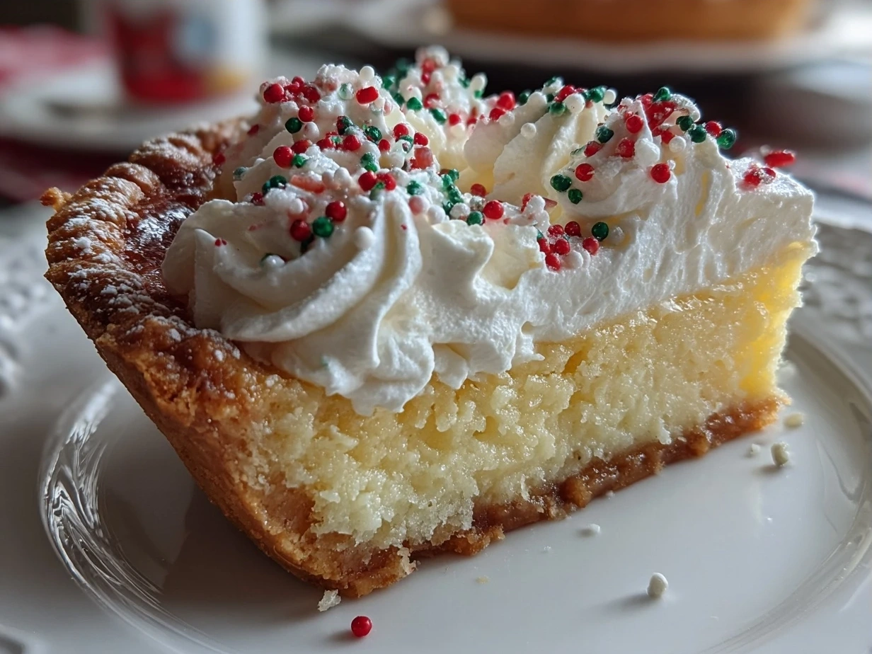 Christmas Sugar Cookie Pie ready to serve
