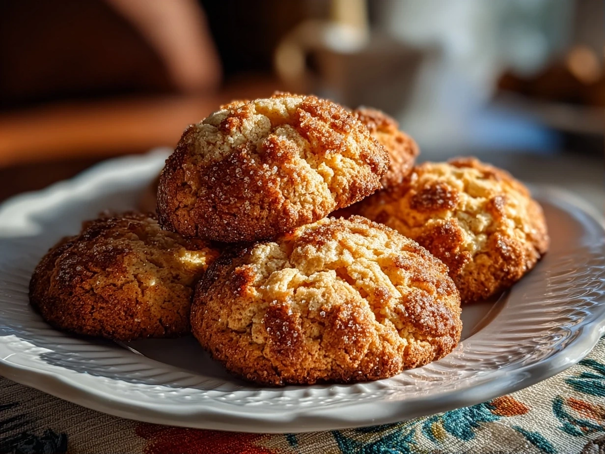 Close-up of freshly prepared apple cider cookies