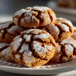 Close-up of Gingerbread Crinkle Cookies