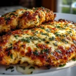 Close-up of Homemade Garlic Parmesan Chicken