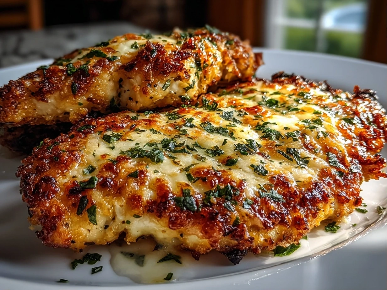 Close-up of Homemade Garlic Parmesan Chicken