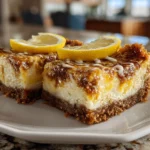 Close-Up of Lemon Marbled Cheesecake Bars