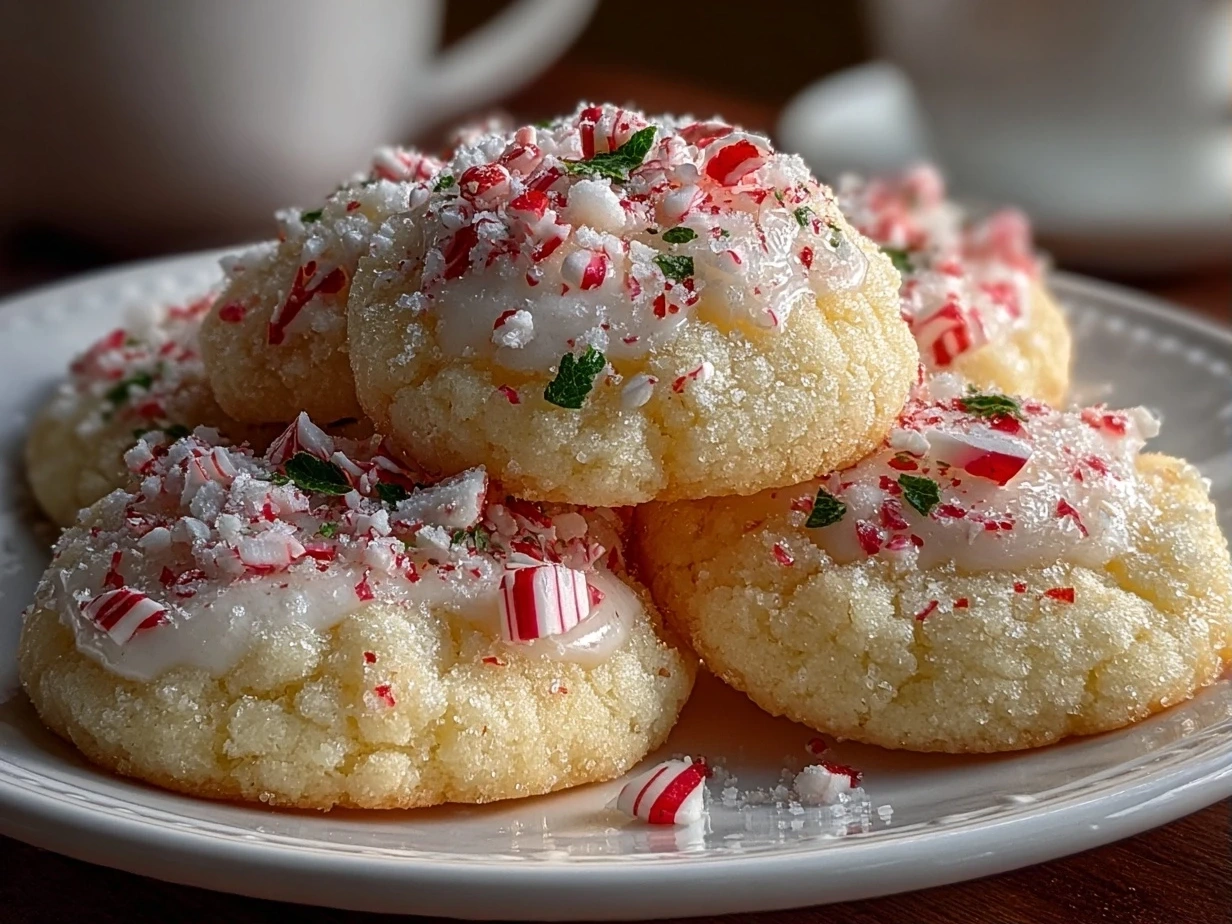 Close-up of Peppermint Meltaway Cookies