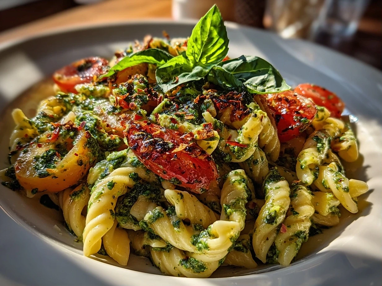 Creamy Avocado Pasta Salad Close-Up