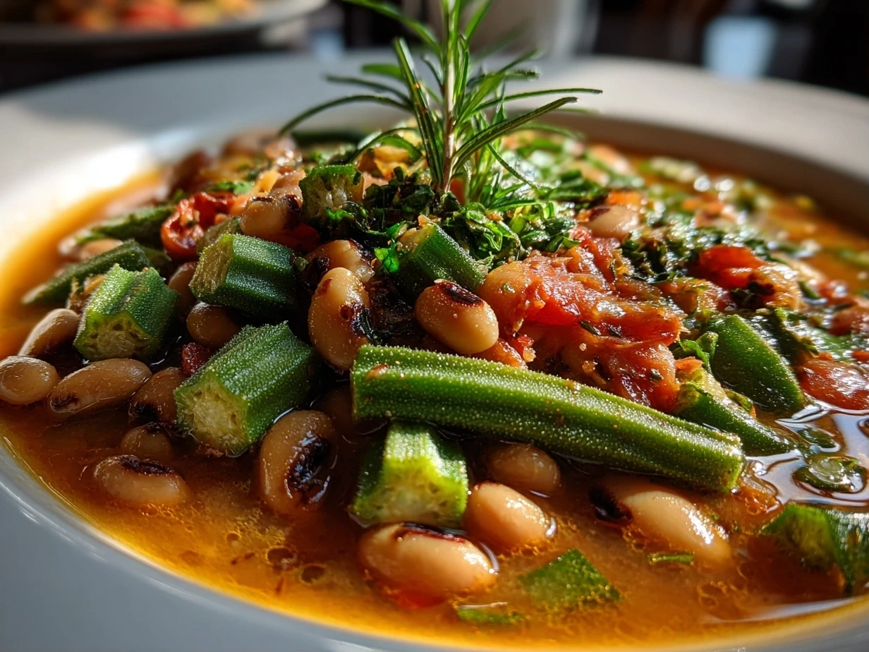 Finished Black-Eyed Peas Okra Stew