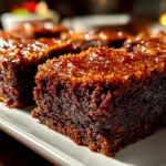 Freshly prepared date brownies on a white plate