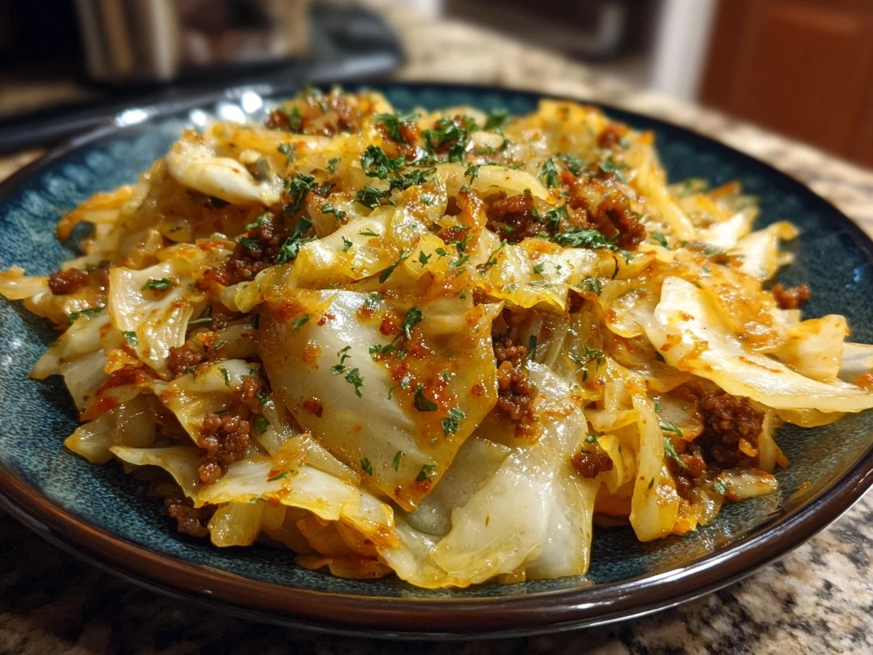 Serving bowl of Frito Cowboy Cabbage with sides