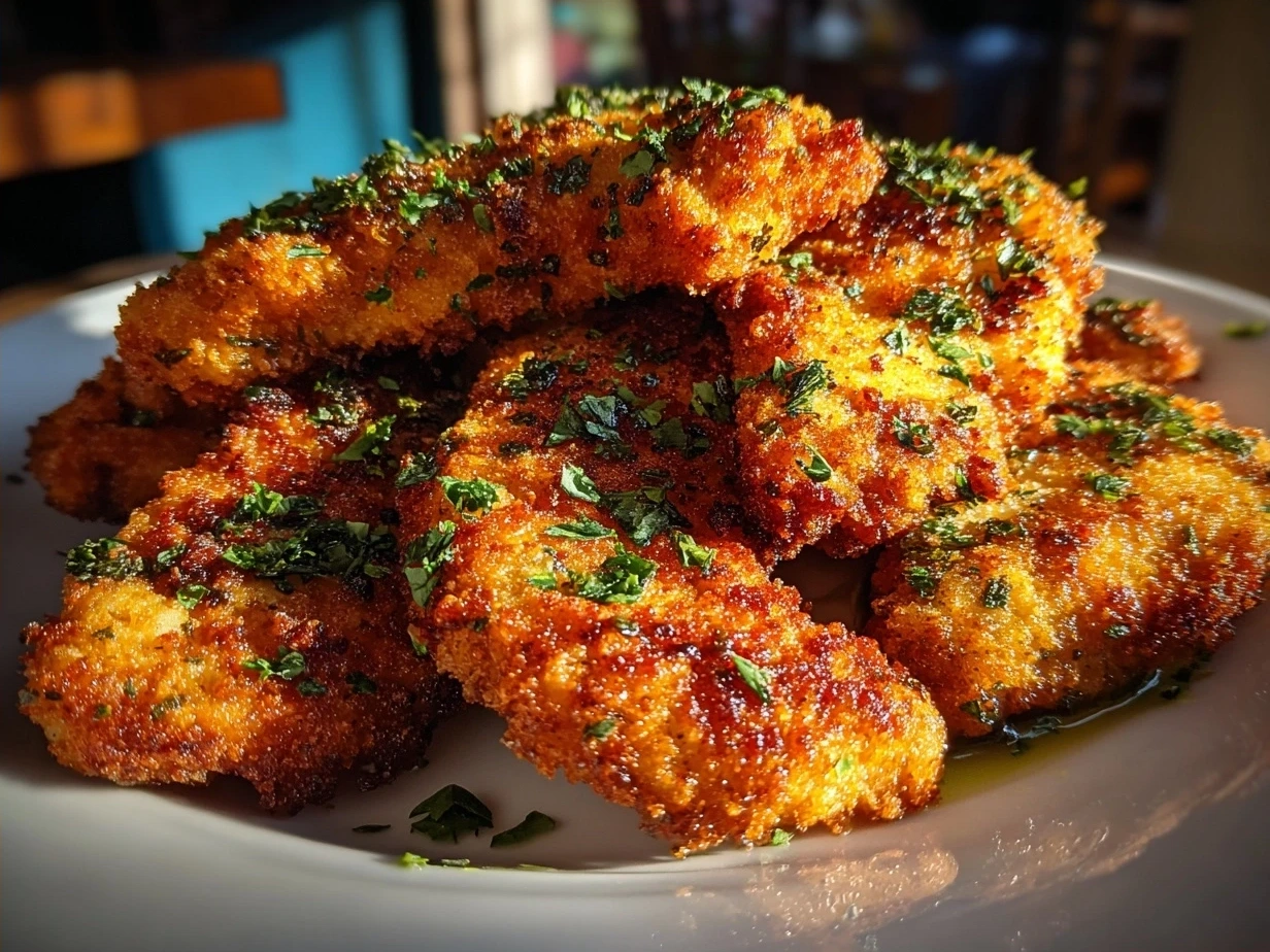 Final plated gluten free chicken tenders ready to serve