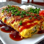 home cook, taken with iPhone 14. Close-up slight angle of comforting Omurice Japanese Rice Omelet on white plate. hearty comforting --ar 4:3 --style raw --s 230