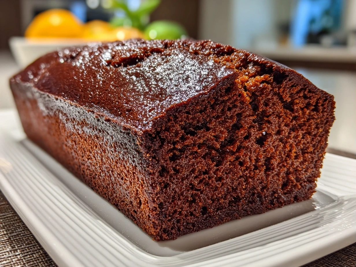 Homemade Hidden Heart Chocolate Loaf Cake Close-up