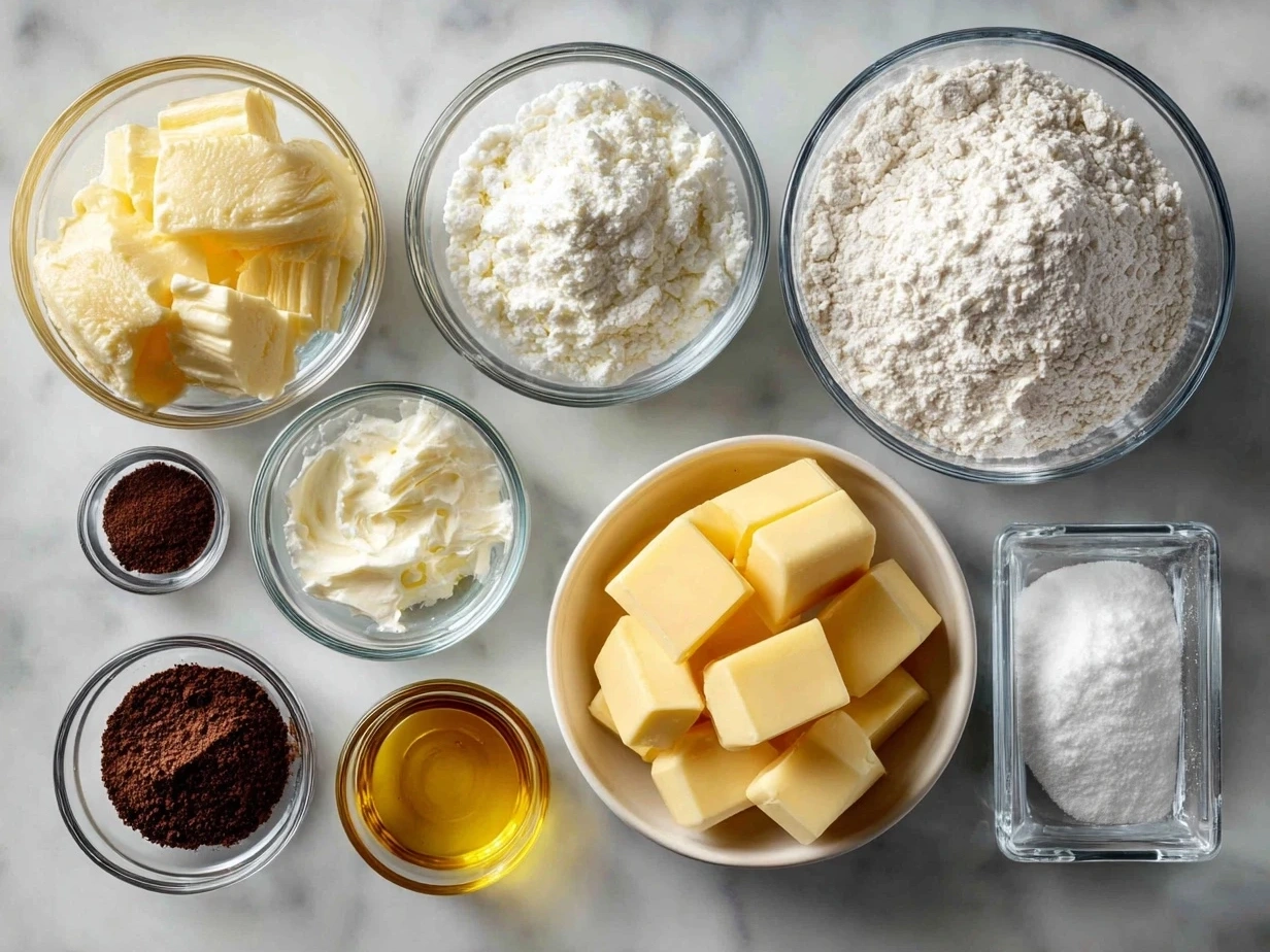 Ingredients for loaded baked potatoes: russet potatoes, olive oil, salt, pepper, cheddar cheese, broccoli, sour cream, green onions, bacon, and black beans.