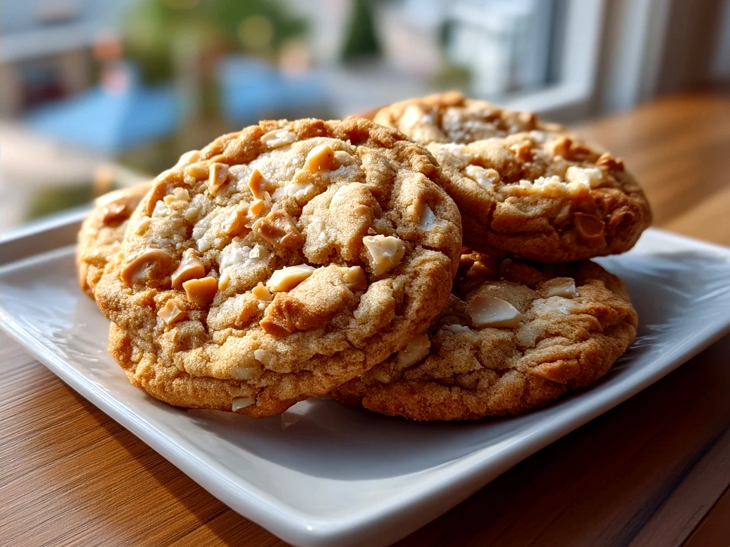 Freshly baked homemade peanut butter cookies served on a plate for an after-school snack
