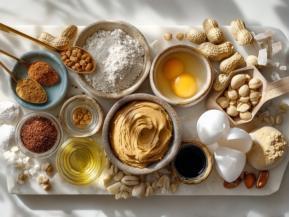 Ingredients for making homemade peanut sauce
