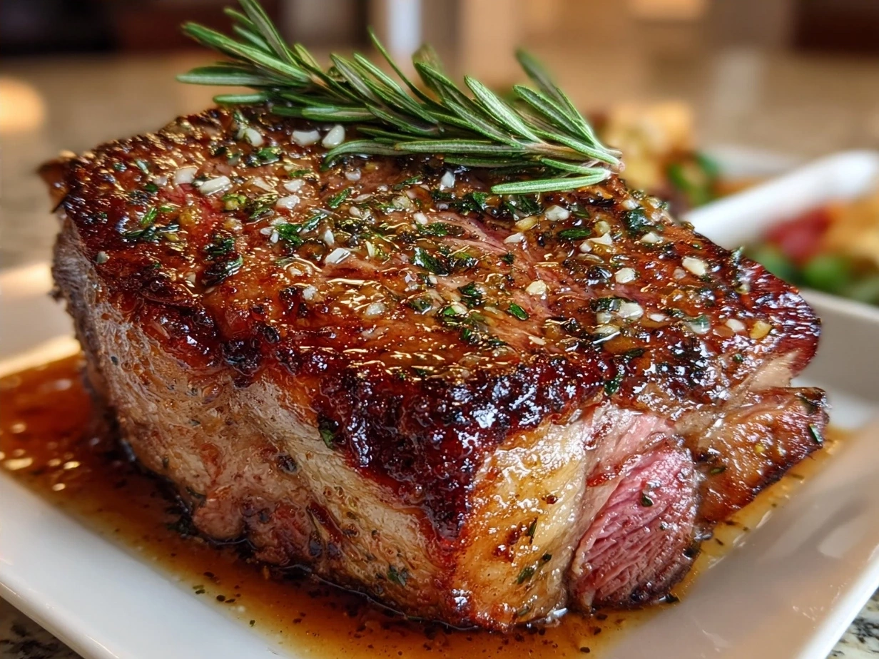 Delicious prime rib roast recipe sliced and ready to serve