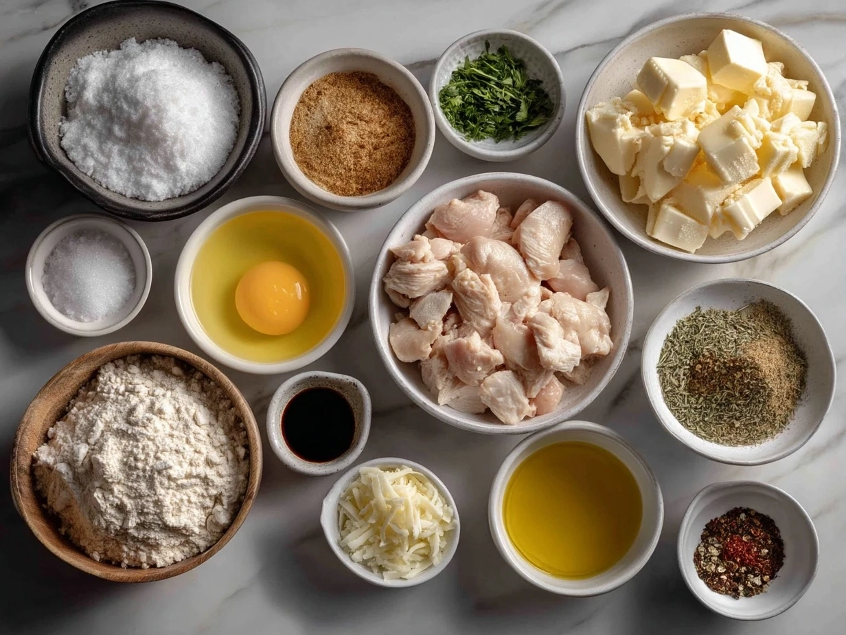Ingredients for Chick Fil A Chicken Noodle Soup including carrots, celery, chicken broth, and egg noodles