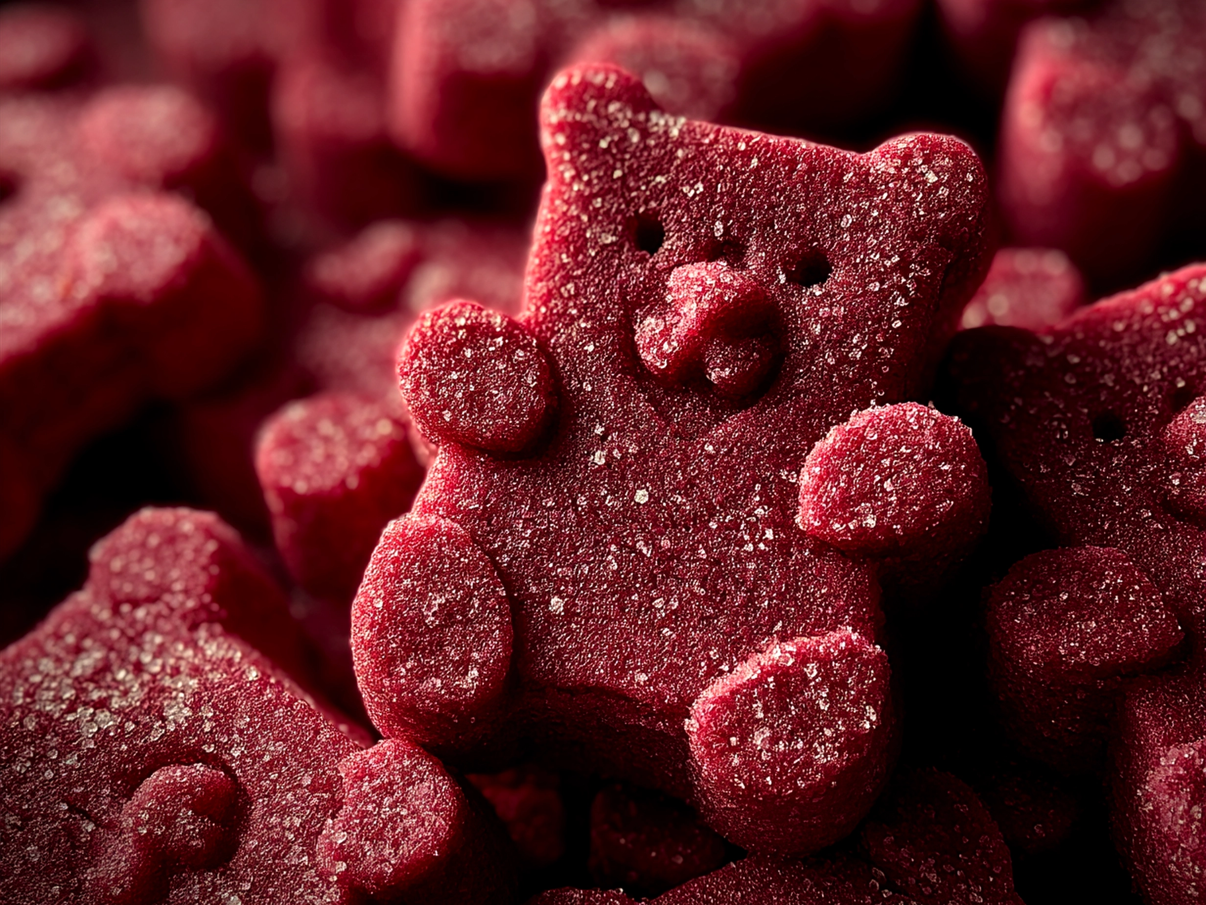 Finished Red Velvet Bear Cookies served on a plate