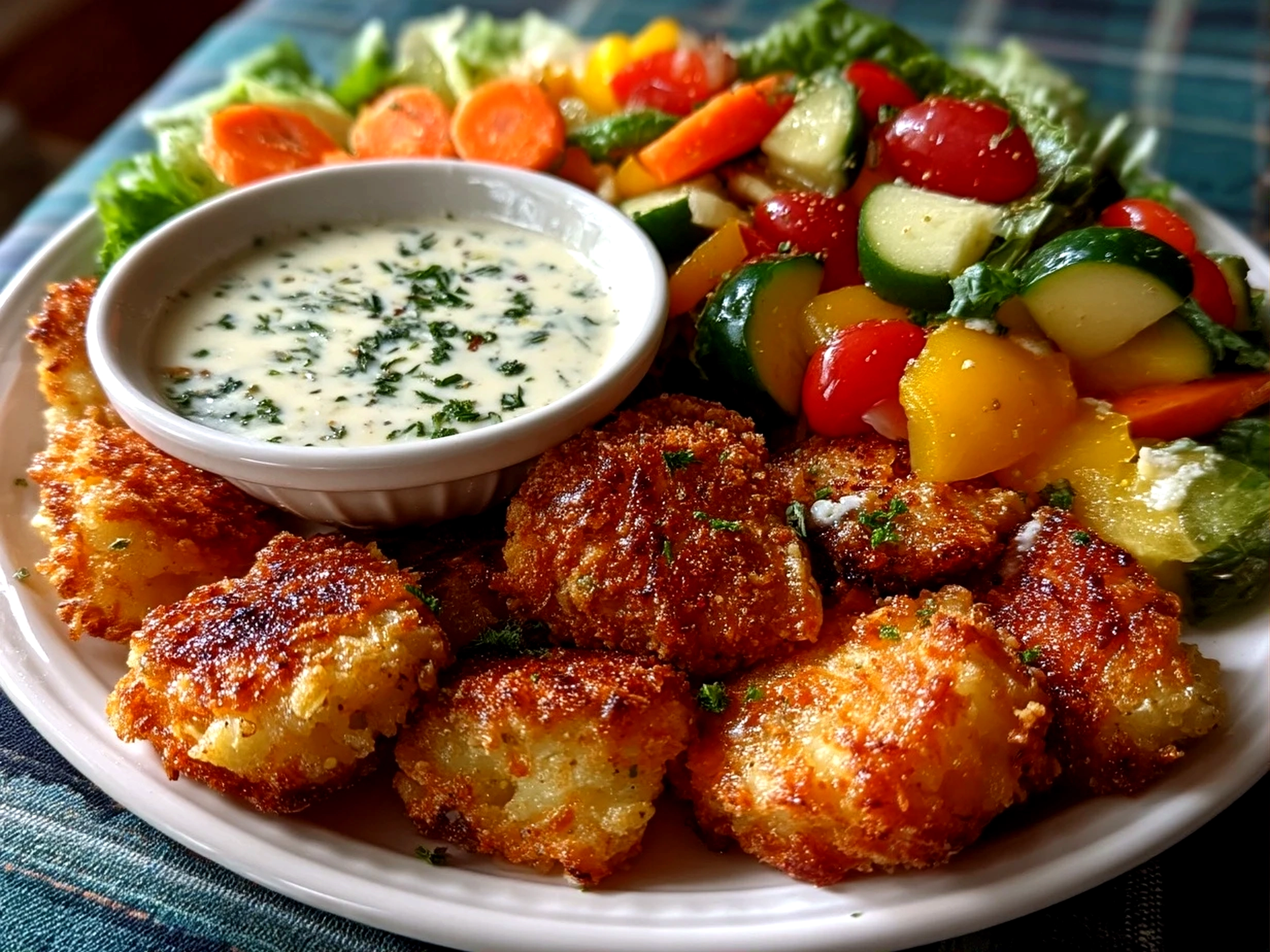 Slight angle close up finished homemade ranch dressing