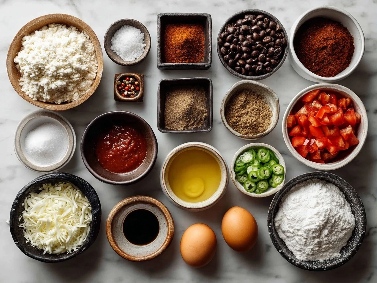 Ingredients for Taco Casserole arranged on a kitchen counter