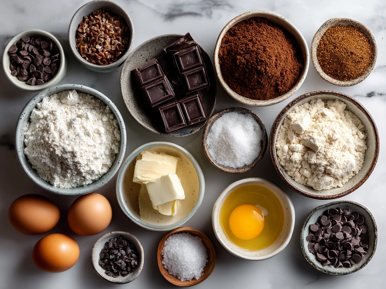 Ingredients for Vegan Brownies laid out on a table