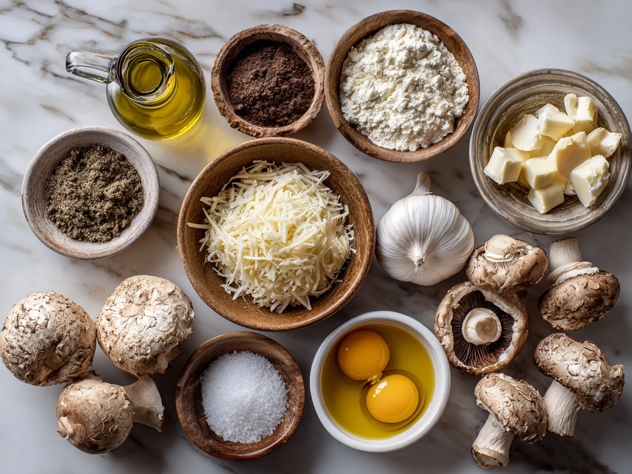 Ingredients for White Wine Mushroom Stuffed Shells