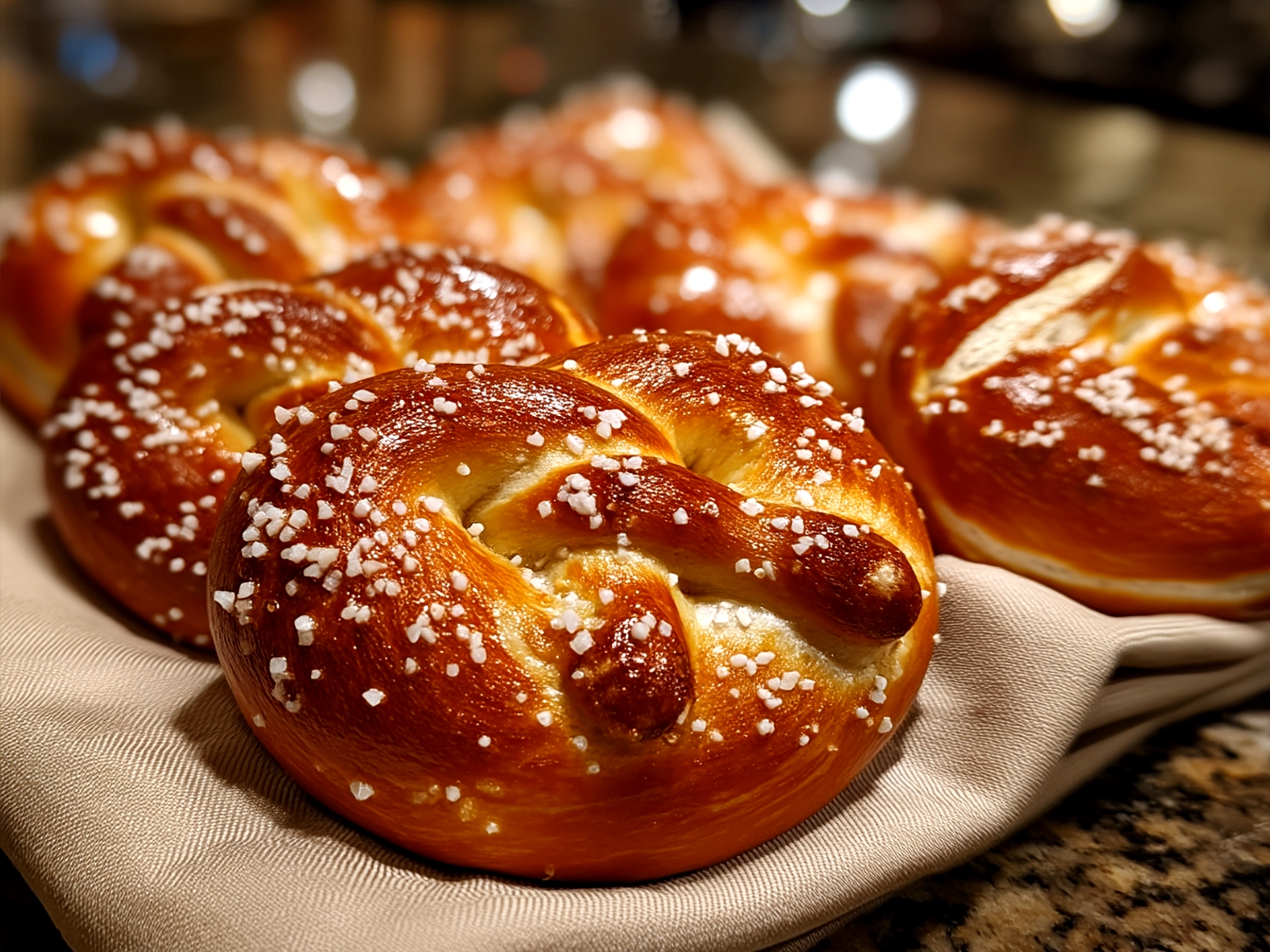 Basketball Pretzel Cookies served on a colorful platter with fresh fruit