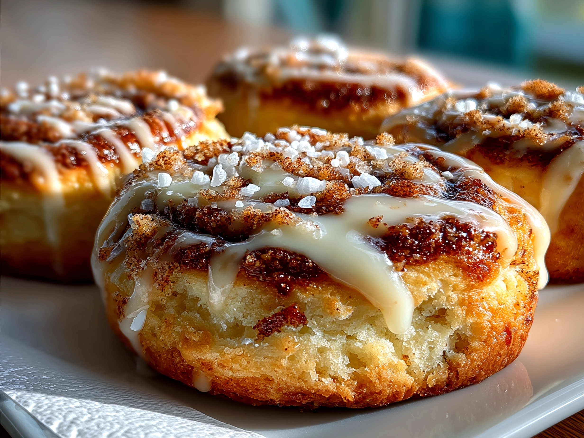 Freshly baked Cinnamon Roll Cheesecake Cookies served on a plate with fruit
