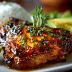 Close-up of delicious Pollo Asado on white plate