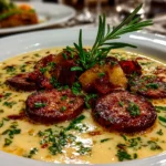 Comforting homemade Creamy Cajun Potato Soup with Andouille Sausage