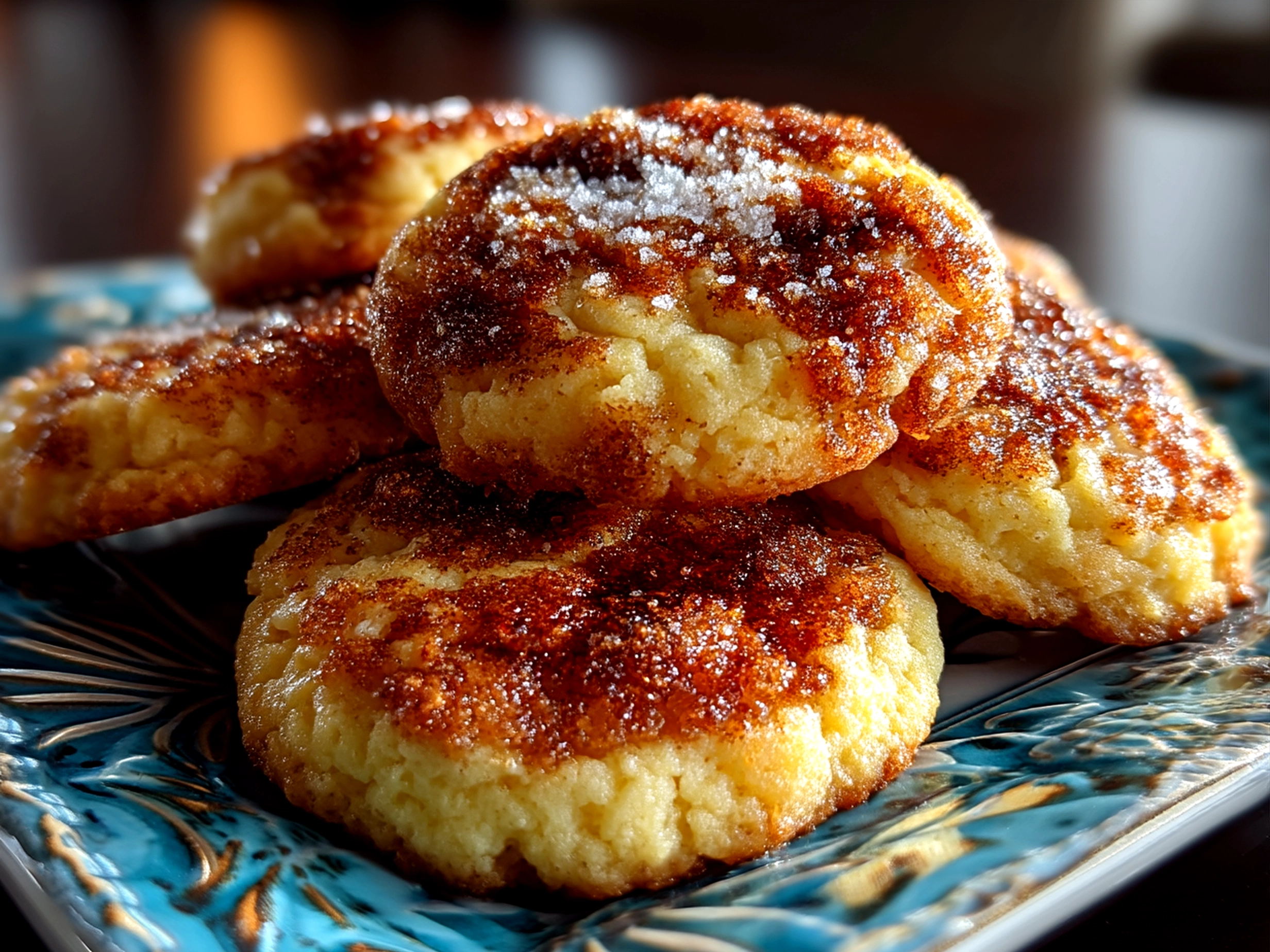 Freshly baked Creme Brulee Cookies served on a plate