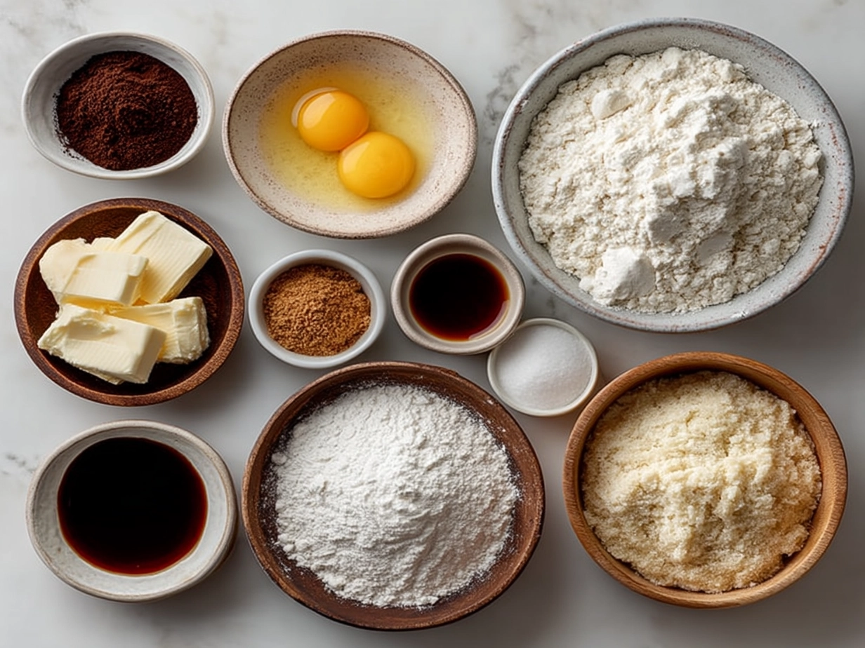 Ingredients for Creme Brulee Cookies on a kitchen table