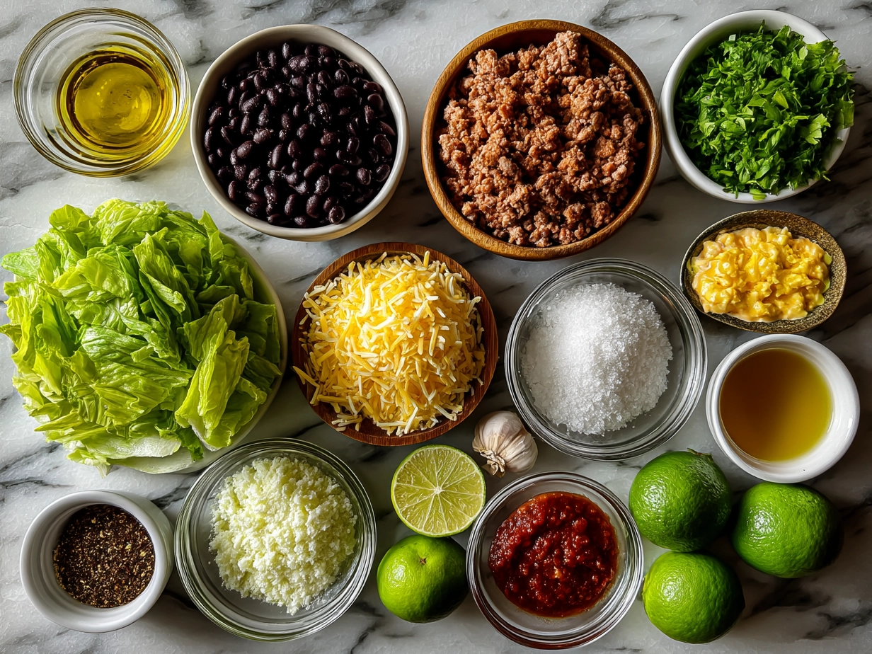 Ingredients for Crispy Baked Ground Turkey Black Bean Tacos