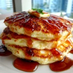 Delicious fluffy pancakes stack