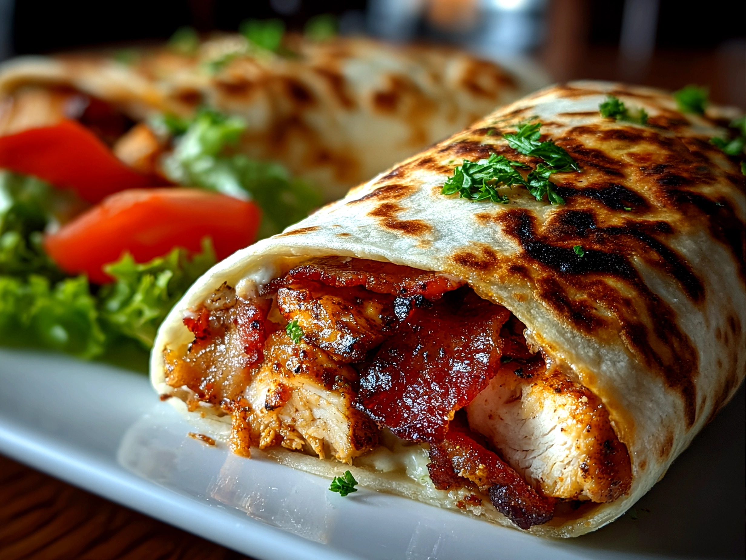 Delicious Homemade Chicken Bacon Wrap