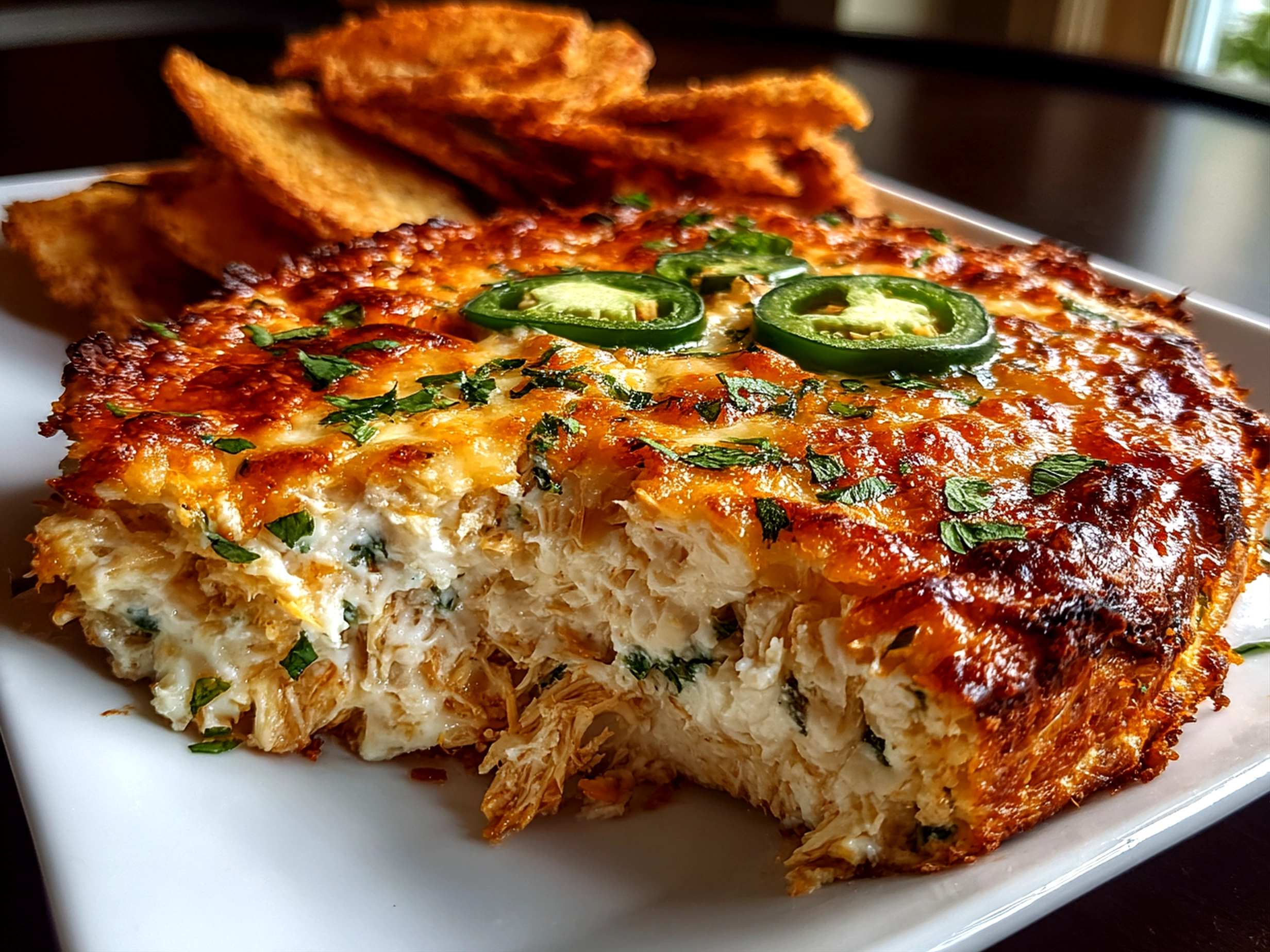 Freshly prepared Baked Jalapeno Chicken Dip