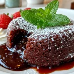 Freshly prepared chocolate lava cake