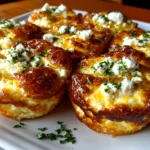 Freshly prepared Cottage Cheese Egg Bites on white plate
