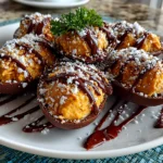 Freshly prepared Easter peanut butter eggs on white plate