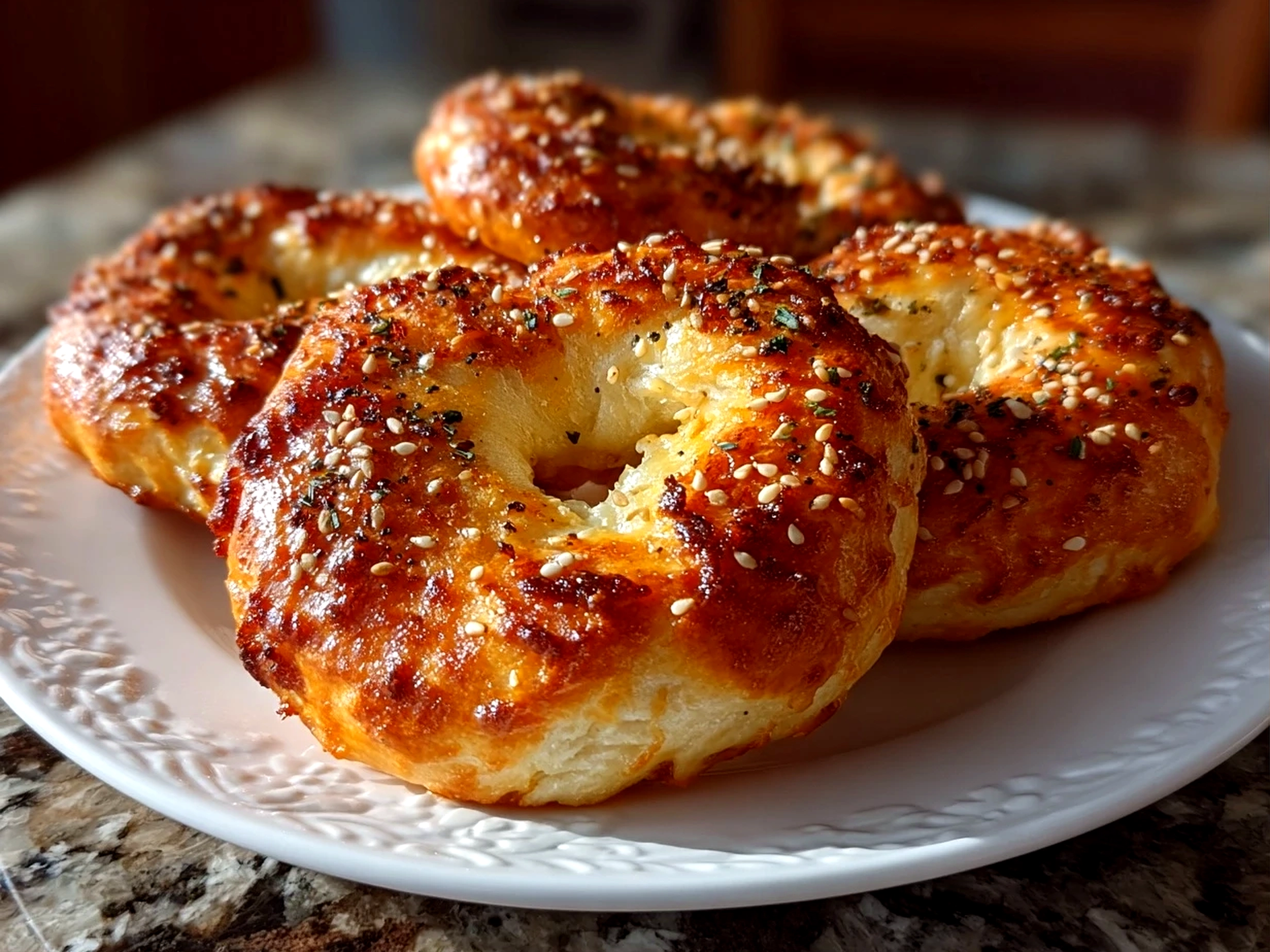 Freshly prepared Gluten-Free Greek Yogurt Bagels