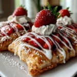 Freshly prepared strawberry pop tart cookies on white plate