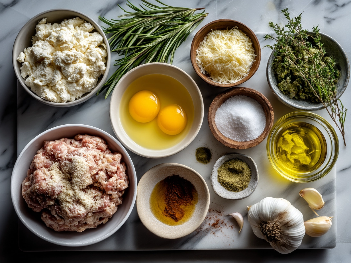 Ingredients required for Garlic Parmesan Chicken Meatloaf