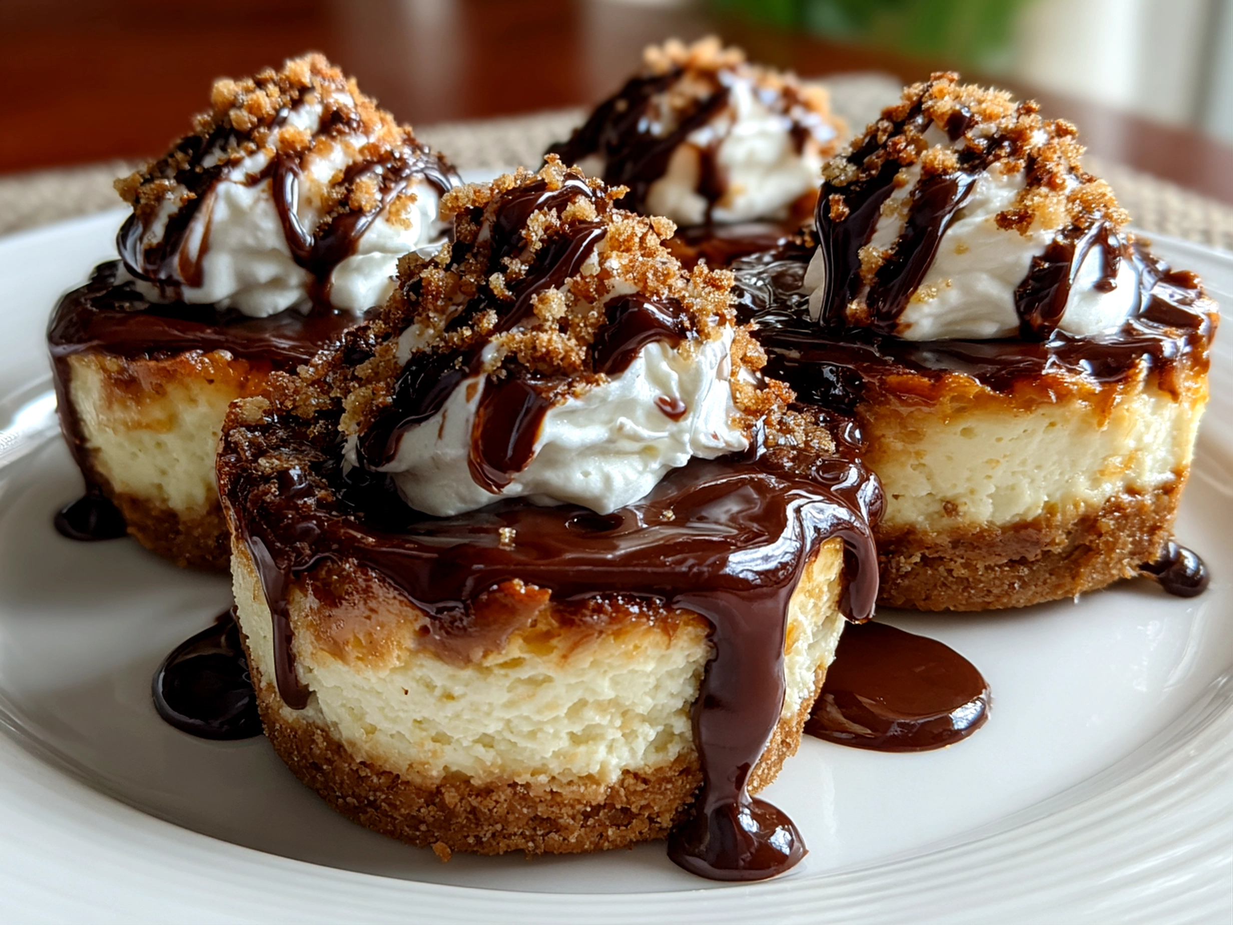 Homemade Chocolate Gnome Cheesecakes Close-Up