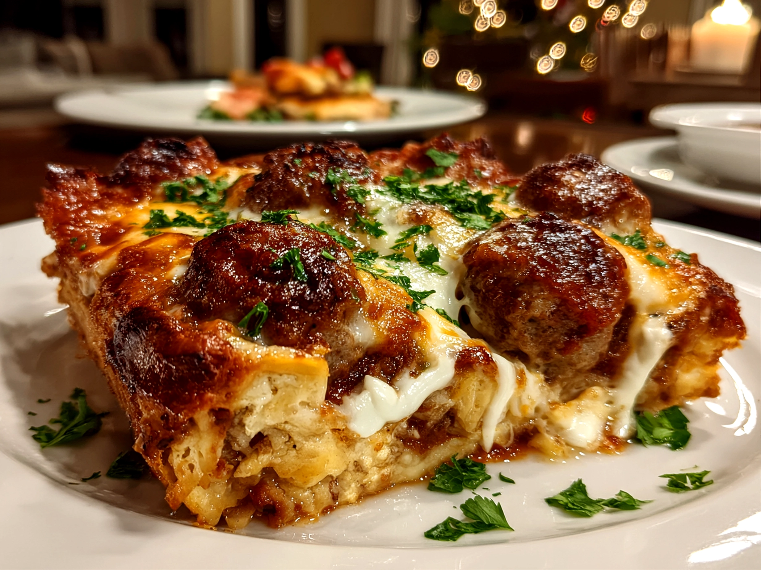 Homemade comforting Dump-and-Bake Meatball Casserole