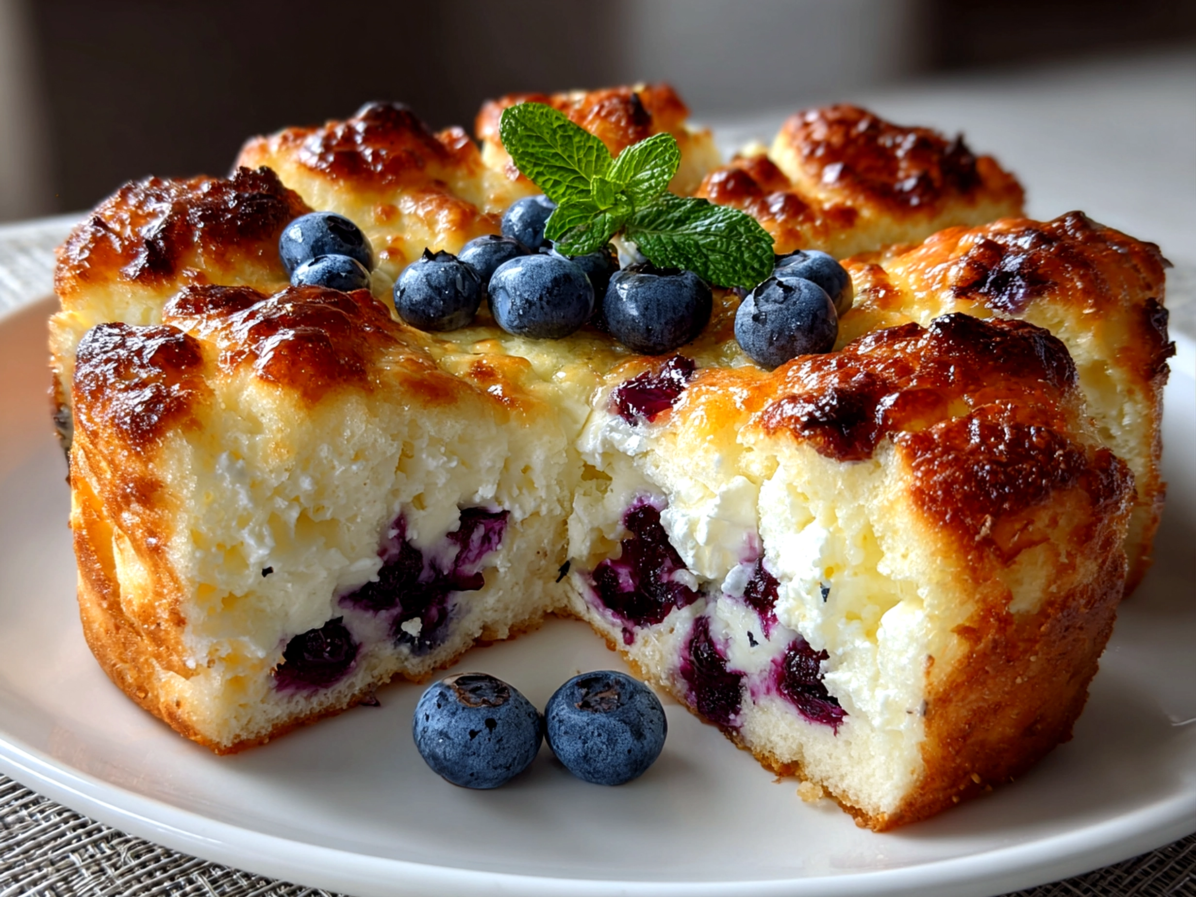 Homemade Cottage Cheese Blueberry Cloud Bread