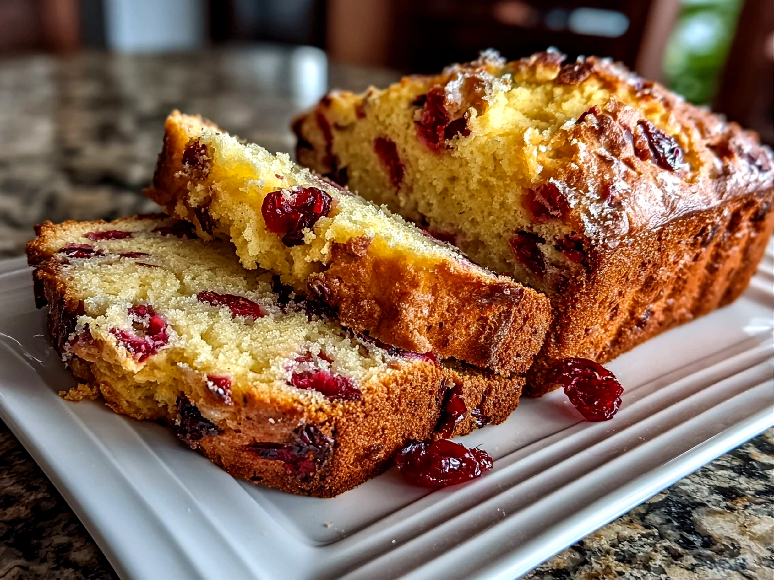 Homemade Cranberry Bread Freshly Baked