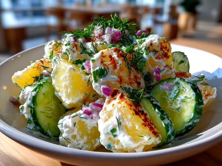 Homemade Greek Yogurt Potato Salad with Cucumbers